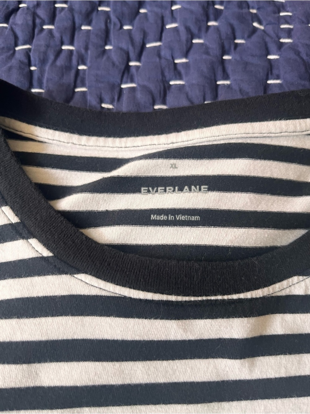 Everlane The Box-Cut Tee in Essential Cotton (Black and White Stripe) - Picture 2 of 6